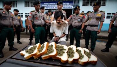 Seorang pria selundupkan ganja dalam roti tawar di rutan Medan, Sumut.